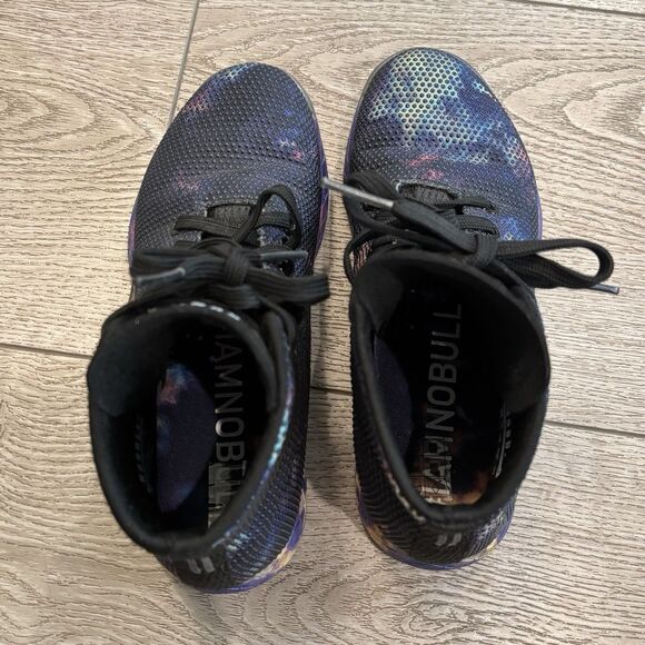 NoBull Superfabric Trainer Shoes Hi Top Black Purple Pattern Workout Mens 3.5/W5 - Picture 5 of 7